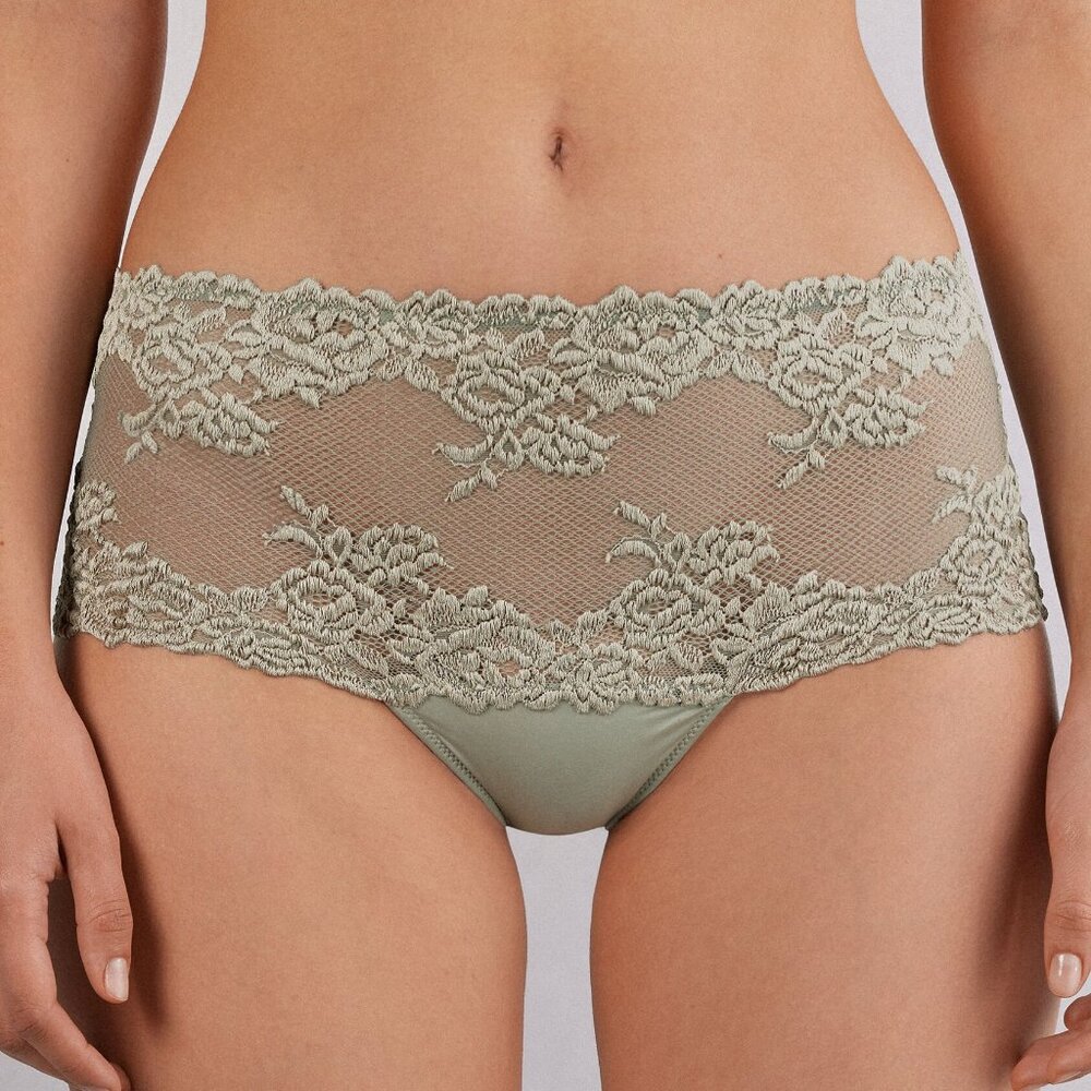 Intimissimi Pretty Flowers Briefs in Fade Green
